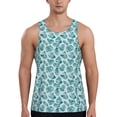 thumbnail image 1 of Gukieu Teal turquoise shell Print Men's Quick Dry Fitness Vest, Round Neck Sleeveless Fitness Bodybuilding Top-4X-Large, 1 of 7