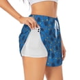 thumbnail image 1 of Gukieu Tennis Rackets 1 Print Women's Sports Shorts with Drawstring Elastic Waistband for Running, Yoga, Fitness-Large, 1 of 7