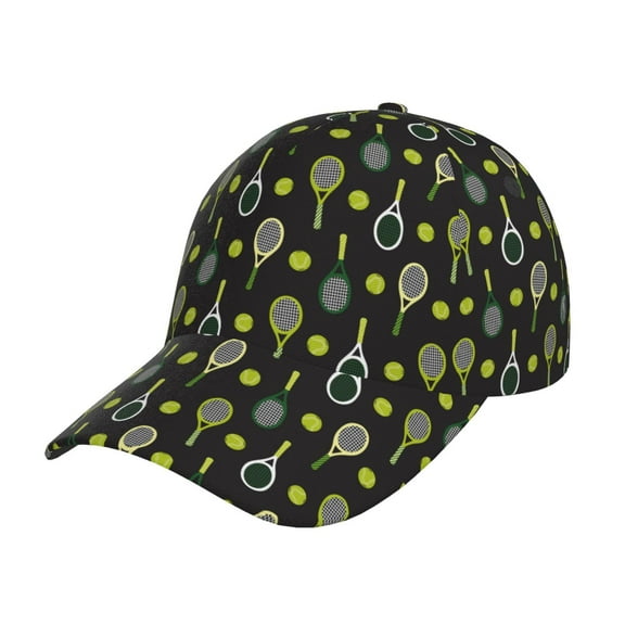 Gukieu Tennis Rackets Prin Baseball Cap, Adjustable Sweat-wicking Daily,Travel, Sports Cap, Unisex