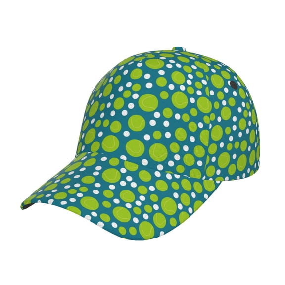Gukieu Tennis and golf balls Prin Baseball Cap, Adjustable Sweat-wicking Daily,Travel, Sports Cap, Unisex