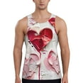 thumbnail image 1 of Gukieu Textured Heart Abstract Art Print Men's Quick Dry Fitness Vest, Round Neck Sleeveless Fitness Bodybuilding Top-Large, 1 of 7