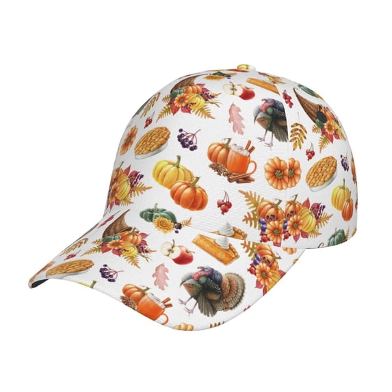 Gukieu Thanksgiving Turkeys 1 Prin Baseball Cap, Adjustable Sweat-wicking Daily,Travel, Sports Cap, Unisex