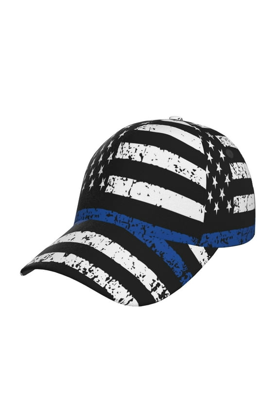 Thin Blue Line Flag Prin Baseball Cap, Adjustable Sweat-wicking Daily,Travel, Sports Cap, Unisex