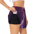 thumbnail image 1 of Gukieu Thunderstorm Violet Purple Print Women's Sports Shorts with Drawstring Elastic Waistband for Running, Yoga, Fitness-Medium, 1 of 7