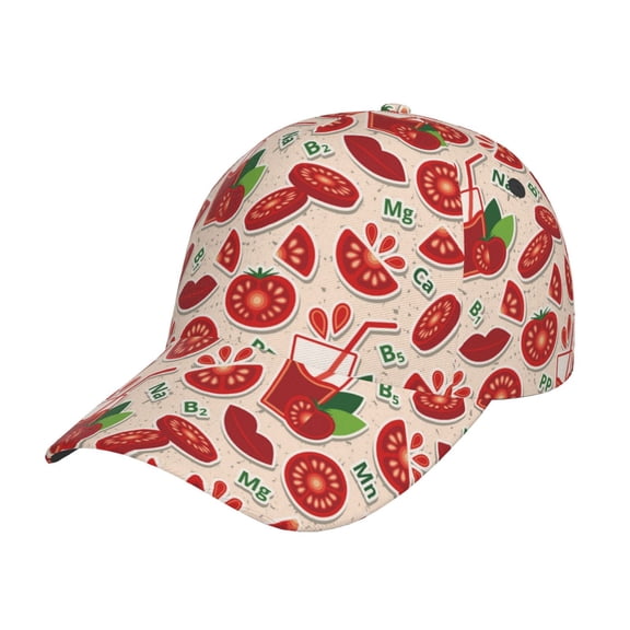 Gukieu Tomatoes Prin Baseball Cap, Adjustable Sweat-wicking Daily,Travel, Sports Cap, Unisex