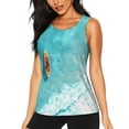 thumbnail image 1 of Gukieu Tranquil Ocean Canoe Journey Print Women's Quick-drying Fitness Vest, Round Neck Sleeveless Fitness T-shirt, Suitable for Yoga, Sports-Large, 1 of 7