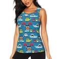 thumbnail image 1 of Gukieu Transportations With Animals Print Women's Quick-drying Fitness Vest, Round Neck Sleeveless Fitness T-shirt, Suitable for Yoga, Sports-X-Large, 1 of 7