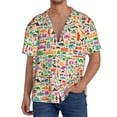 thumbnail image 1 of Gukieu Travel Print Men's Short-sleeved Shirts, Button-down Pocket Shirts, T-shirts, Beach Vacation Travel Summer Clothing-X-Large, 1 of 5