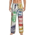 thumbnail image 1 of Gukieu Travel Stamp Print Men's Home Trousers, Elastic Drawstring Home Pajamas Clothing Suitable for Adult Men-X-Large, 1 of 6