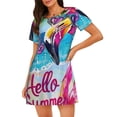 thumbnail image 1 of Gukieu Tropical Flamingo Summer Print Women's Nightgown, A-line Round Neck Short-sleeved Nightgown Pajamas Home Wear Suitable for Home and Outing, 1 of 6