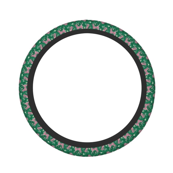 Gukieu Tropical Leopard Print Elastic Steering Wheel Cover, Anti-slip and Sweat-proof Car Steering Wheel Protector Cover for Cars, Vans, Trucks Car Accessories