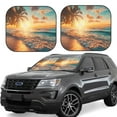 thumbnail image 1 of Gukieu Tropical Sunset Beach Scene Print Car Windshield Sun Visor, Foldable Anti-UV Car Sun Visor Suitable for Vans, Trucks Car Accessories-Large, 1 of 6