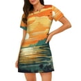 thumbnail image 1 of Gukieu Tropical Sunset Paradise Print Women's Nightgown, A-line Round Neck Short-sleeved Nightgown Pajamas Home Wear Suitable for Home and Outing, 1 of 6