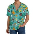 thumbnail image 1 of Gukieu Trucks And Excavators Print Men's Short-sleeved Shirts, Button-down Pocket Shirts, T-shirts, Beach Vacation Travel Summer Clothing-3X-Large, 1 of 5