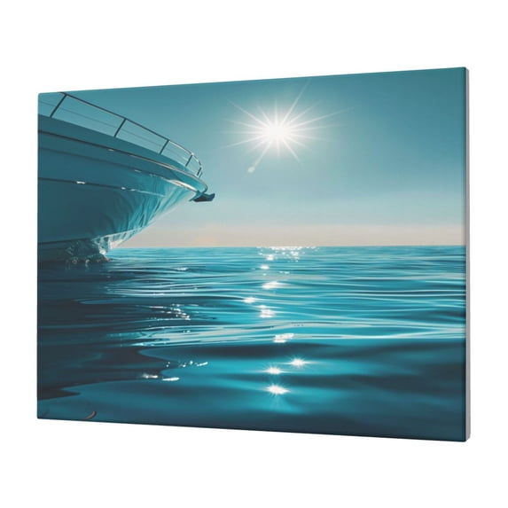 Gukieu Turquoise Ocean Reflection Print Horizontal Canvas Decorative Painting 12x16 Inch Shrinkage Resistant Frame Hanging Home Wall Art Decor