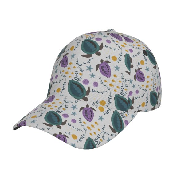 Gukieu Turtle Prin Baseball Cap, Adjustable Sweat-wicking Daily,Travel, Sports Cap, Unisex