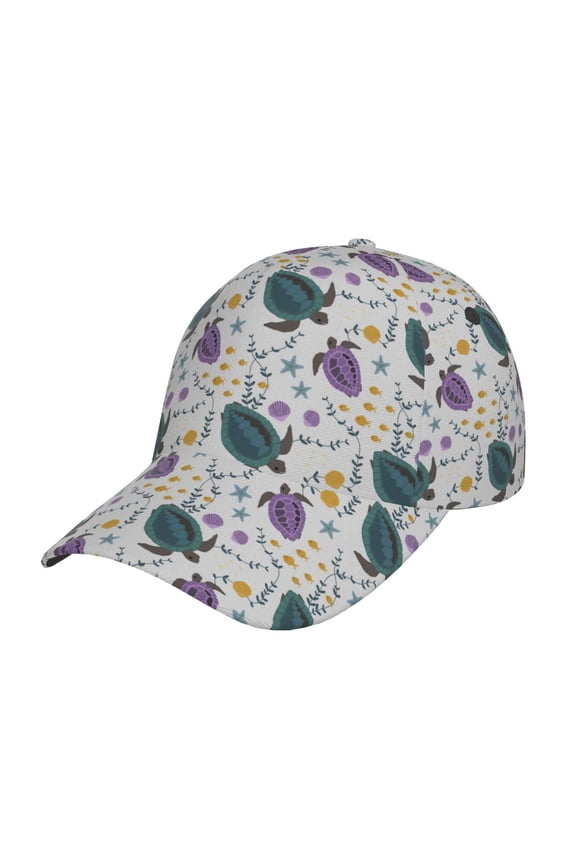 Turtle Prin Baseball Cap, Adjustable Sweat-wicking Daily,Travel, Sports Cap, Unisex