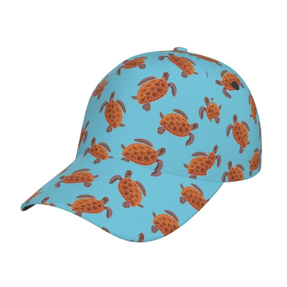 Gukieu Turtle Prin Baseball Cap, Adjustable Sweat-wicking Daily,Travel, Sports Cap, Unisex