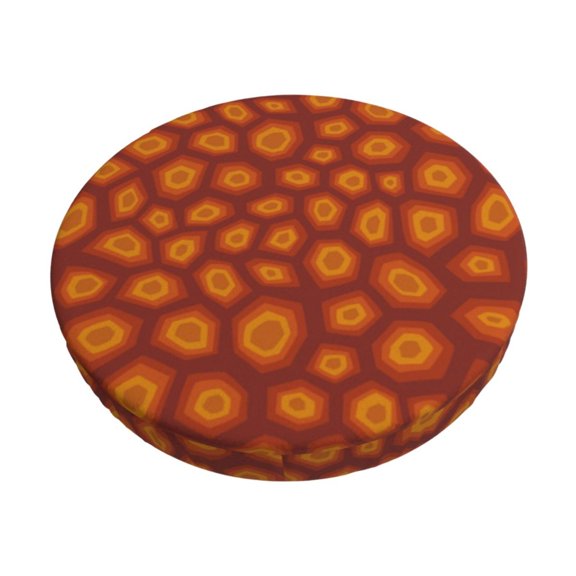 Gukieu Turtle Shell Print Round Chair Cover, Dust-proof and Non-slip Bar Chair Protective Cover, Suitable for Bars, Restaurants, Offices-12 inch