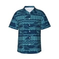 thumbnail image 1 of Gukieu Turtles and Waves Print Men's Short-sleeved Shirts, Button-down Lapel Hawaiian Shirts, T-shirts, Beach Vacation Summer Casual Wear,X-Large, 1 of 7