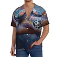 thumbnail image 1 of Gukieu Underwater Lazy Turtle Print Men's Short-sleeved Shirts, Button-down Pocket Shirts, T-shirts, Beach Vacation Travel Summer Clothing-3X-Large, 1 of 5