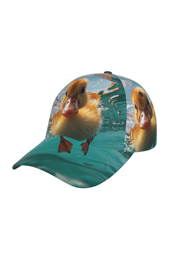 Underwater Swimming Duck Prin Baseball Cap, Adjustable Sweat-wicking Daily,Travel, Sports Cap, Unisex