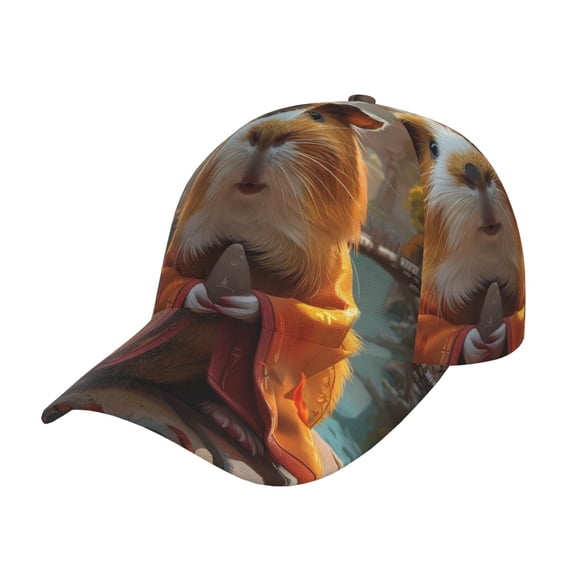 Gukieu Valley Meditating Guinea Pig Prin Baseball Cap, Adjustable Sweat-wicking Daily,Travel, Sports Cap, Unisex