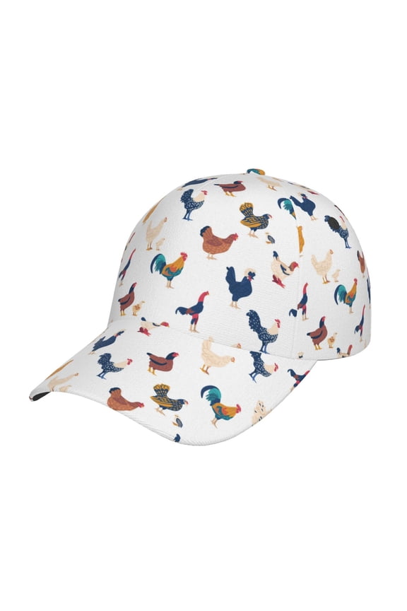 Various Rooster Prin Baseball Cap, Adjustable Sweat-wicking Daily,Travel, Sports Cap, Unisex