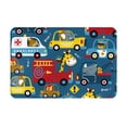 thumbnail image 1 of Gukieu Vehicles Cartoon with Funny Drivers Print Dust-proof Floor Mats, Water-absorbent and Non-slip Flannel Door Mats 16x24in, Home Decoration Suitable for Kitchen, Bathroom, Garage, 1 of 7