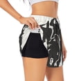 thumbnail image 1 of Gukieu Veterans Day Print Women's Sports Shorts with Drawstring Elastic Waistband for Running, Yoga, Fitness-Medium, 1 of 7