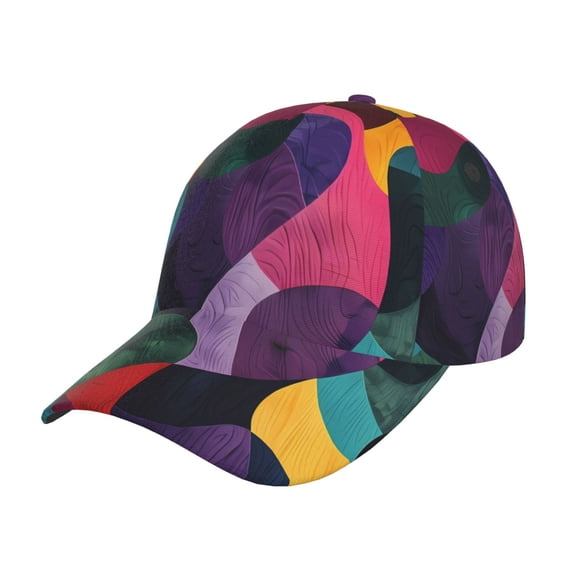 Gukieu Vibrant Abstract Flow Prin Baseball Cap, Adjustable Sweat-wicking Daily,Travel, Sports Cap, Unisex