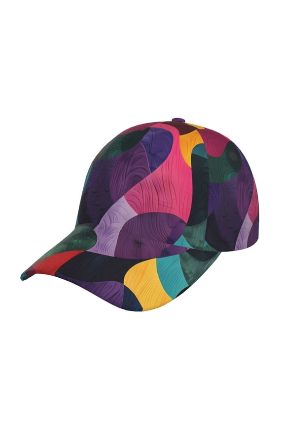Vibrant Abstract Flow Prin Baseball Cap, Adjustable Sweat-wicking Daily,Travel, Sports Cap, Unisex