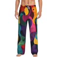 thumbnail image 1 of Gukieu Vibrant Abstract Flow Print Men's Home Trousers, Elastic Drawstring Home Pajamas Clothing Suitable for Adult Men-Medium, 1 of 6