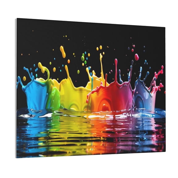 Gukieu Vibrant Color Splash Print Canvas Decorative Hanging Painting, Waterproof Art Wall Decoration with Frame, Suitable for Living Room, Bedroom