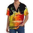 thumbnail image 1 of Gukieu Vibrant Color Splash Print Men's Short-sleeved Shirts, Button-down Pocket Shirts, T-shirts, Beach Vacation Travel Summer Clothing-Large, 1 of 5