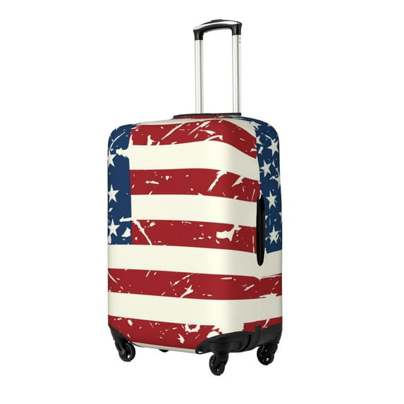 Gukieu Vintage American Flag Print Suitcase Protective Cover, Elastic Zipper Buckle Suitcase Protective Cover, Suitable for Travel, Business Trip-Small