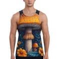 thumbnail image 1 of Gukieu Vintage Blue Leaf Mushroom Print Men's Quick Dry Fitness Vest, Round Neck Sleeveless Fitness Bodybuilding Top-XX-Large, 1 of 7