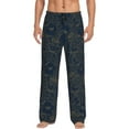 thumbnail image 1 of Gukieu Vintage Chrysanthemum Print Men's Home Trousers, Elastic Drawstring Home Pajamas Clothing Suitable for Adult Men-Small, 1 of 6