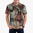 thumbnail image 1 of Gukieu Vintage Collage Girl Butterfly Print Men's Quick-drying POLO Shirt, Button-down Summer T-shirt, Suitable for Work and Outdoor Activities-Medium, 1 of 6