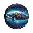 thumbnail image 1 of Gukieu Vintage Colorful Patterned Dolphin Print Car Tire Cover, Adjustable Waterproof and Dustproof Tire Protection Cover, Suitable for SUV, Truck, Van-17 inch, 1 of 6