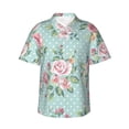 thumbnail image 1 of Gukieu Vintage Floral Print Men's Short-sleeved Shirts, Button-down Lapel Hawaiian Shirts, T-shirts, Beach Vacation Summer Casual Wear,3X-Large, 1 of 7