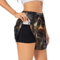 thumbnail image 1 of Gukieu Vintage Gentleman Duck Print Women's Sports Shorts with Drawstring Elastic Waistband for Running, Yoga, Fitness-X-Large, 1 of 7