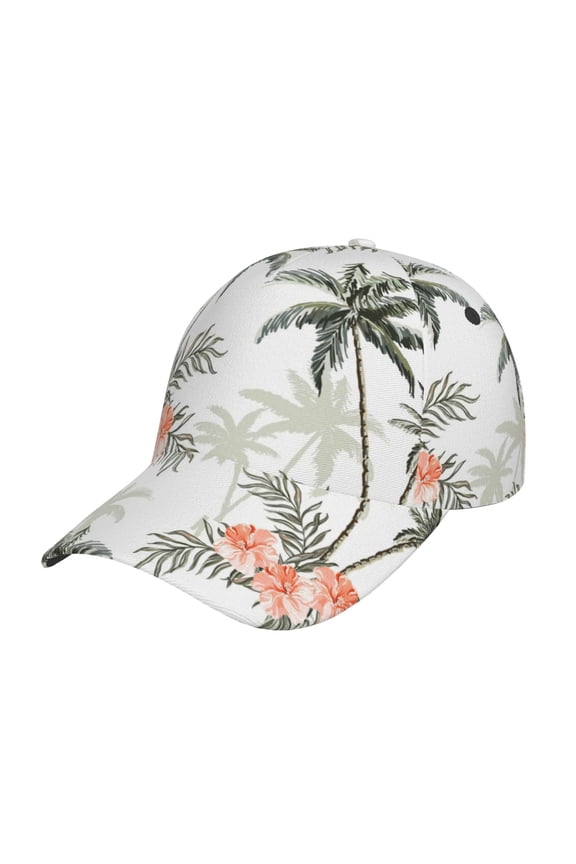 Vintage Palm Trees Prin Baseball Cap, Adjustable Sweat-wicking Daily,Travel, Sports Cap, Unisex