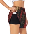 thumbnail image 1 of Gukieu Vintage Rose Scepter Skull Print Women's Sports Shorts with Drawstring Elastic Waistband for Running, Yoga, Fitness-X-Large, 1 of 7