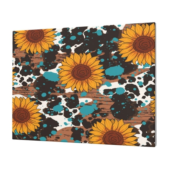 Gukieu Vintage Sunflowes Print Horizontal Canvas Decorative Painting 12x16 Inch Shrinkage Resistant Frame Hanging Home Wall Art Decor