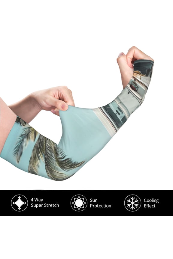 Vintage Surf Van Beach for Adult Ice Silk Sun Protection Arm Sleeves, Moisture Wicking, UV Protection Outdoor Sports Arm Sleeves, Unisex