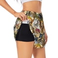 thumbnail image 1 of Gukieu Watercolor Dogs Print Women's Sports Shorts with Drawstring Elastic Waistband for Running, Yoga, Fitness-Large, 1 of 7
