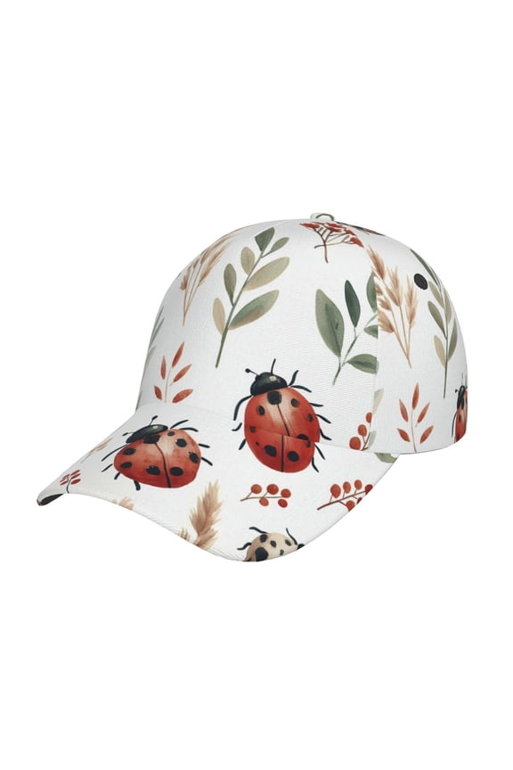 Watercolor Ladybug Prin Baseball Cap, Adjustable Sweat-wicking Daily,Travel, Sports Cap, Unisex