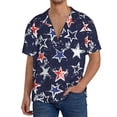 thumbnail image 1 of Gukieu Watercolor Stars Print Men's Short-sleeved Shirts, Button-down Pocket Shirts, T-shirts, Beach Vacation Travel Summer Clothing-X-Large, 1 of 5