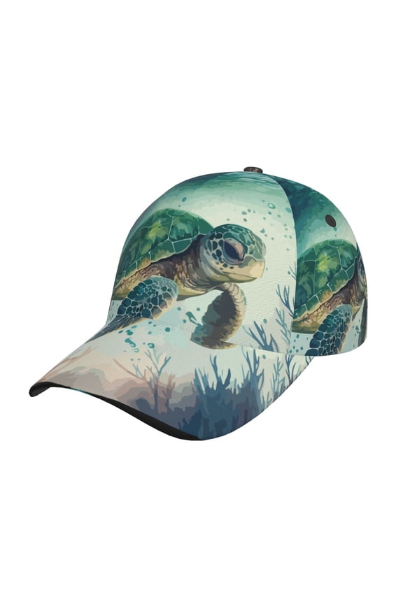 Watercolor Turtle5 Prin Baseball Cap, Adjustable Sweat-wicking Daily,Travel, Sports Cap, Unisex